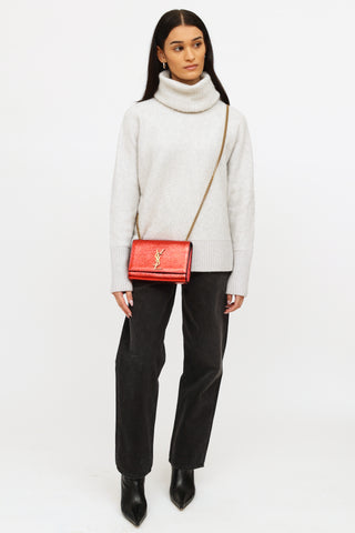 Saint Laurent Cherry Red Super Crack Kate Crossbody