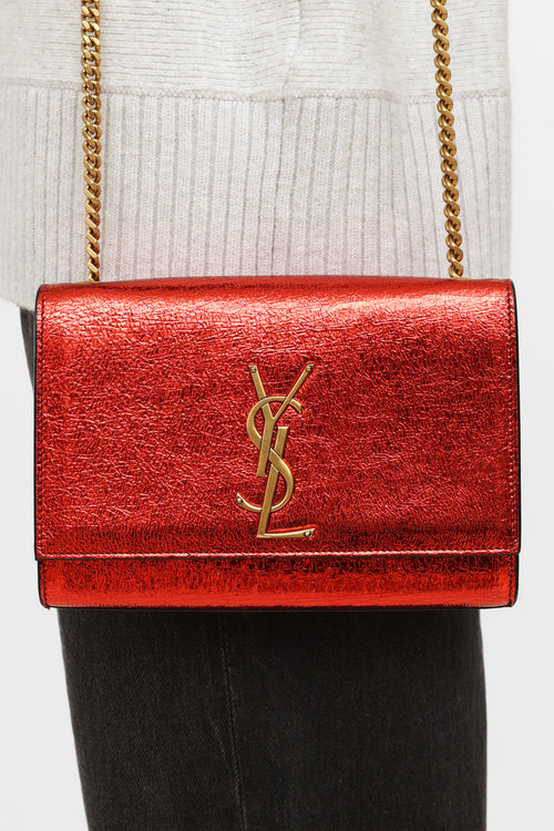 Saint Laurent Cherry Red Super Crack Kate Crossbody