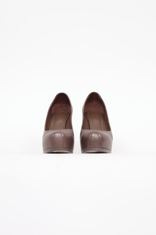 Saint Laurent Brown Iridescent Tribtoo 80 Pumps