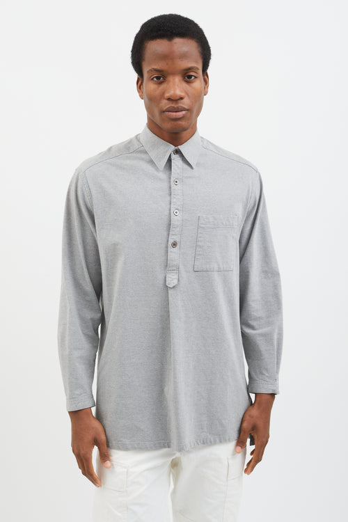 Y
s Grey Long Sleeve Polo Shirt