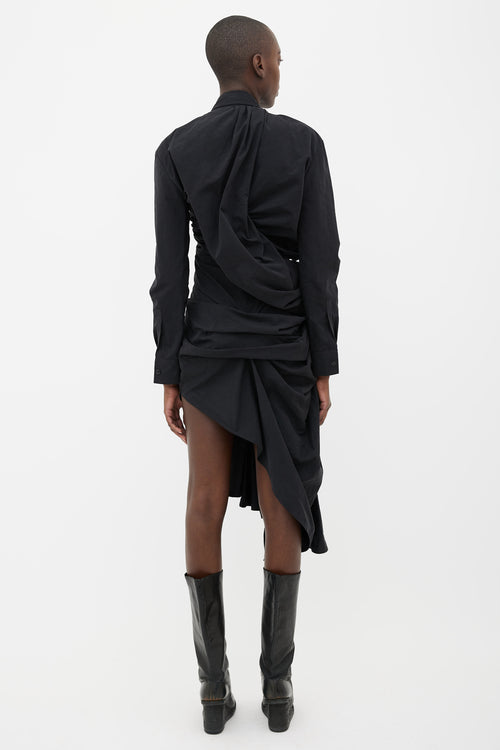 Yohji Yamamoto FW17/18 Black Ruffle Asymmetrical Dress