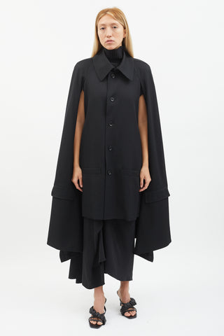 Yohji Yamamoto +NOIR FW16 Black Double Layer Cape