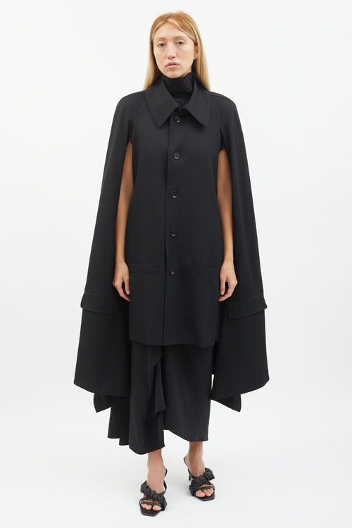 Yohji Yamamoto +NOIR FW16 Black Double Layer Cape