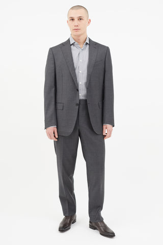 Zegna Grey Wool Two Piece Suit