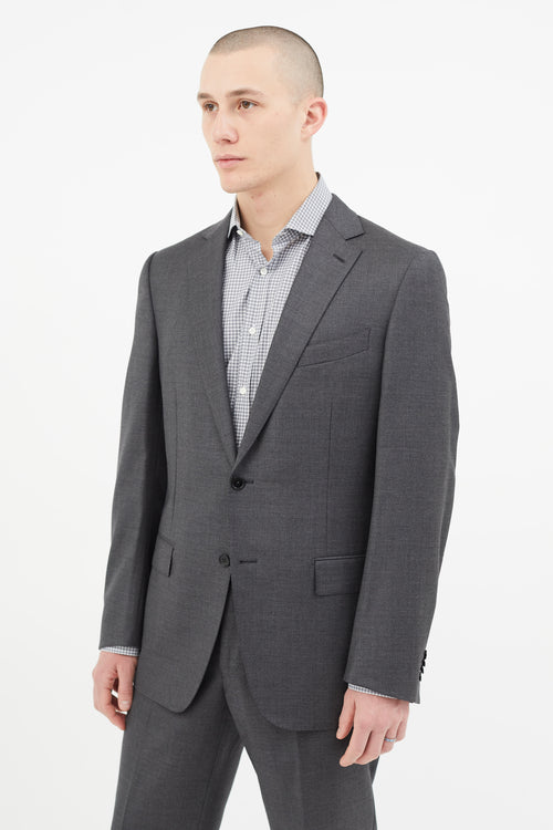 Zegna Grey Wool Two Piece Suit