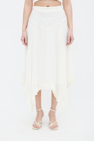 Zimmermann Ivory Lace Polka Dot Skirt