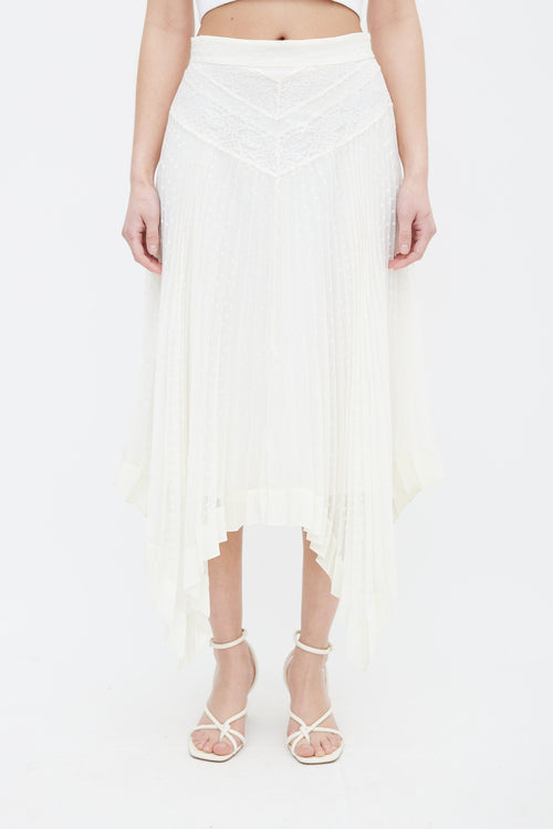 Zimmermann Ivory Lace Polka Dot Skirt