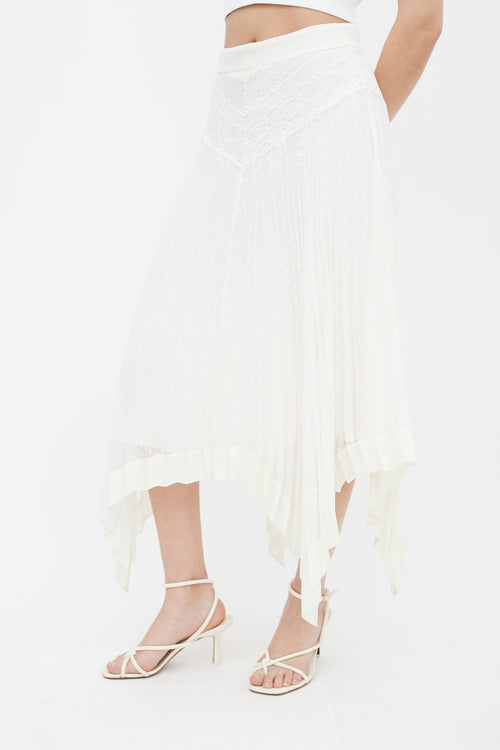 Zimmermann Ivory Lace Polka Dot Skirt