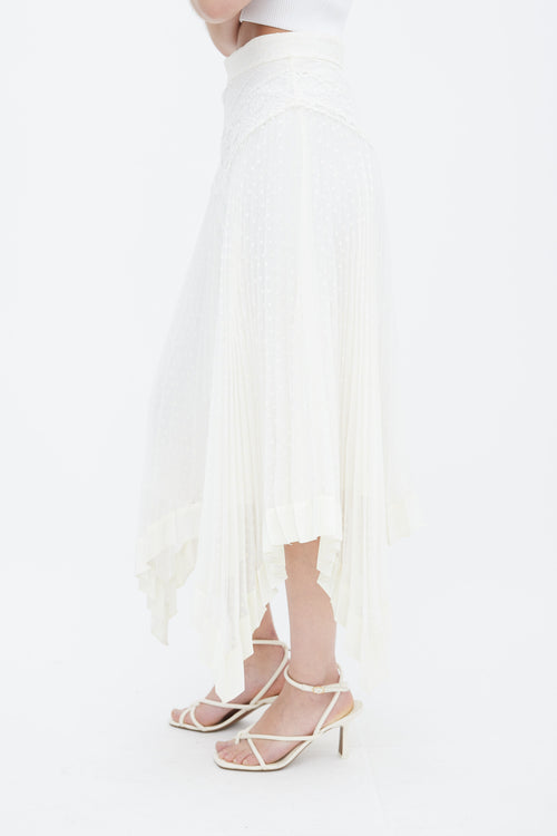 Zimmermann Ivory Lace Polka Dot Skirt