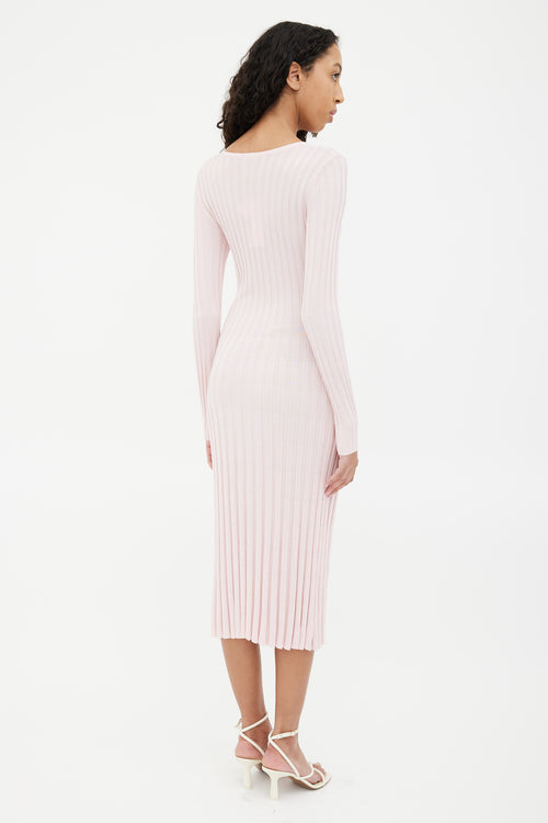 Adam Lippes Pink Ribbed Bodycon Maxi Dress