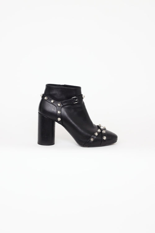 Balenciaga Black Leather Studded Boots