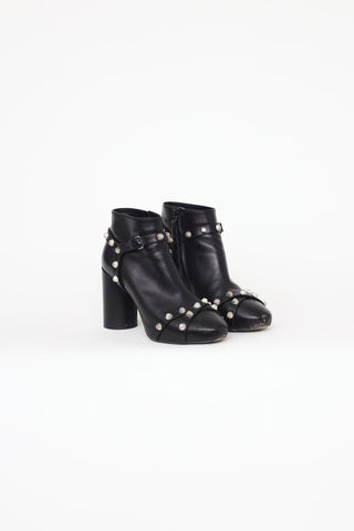 Balenciaga Black Leather Studded Boots