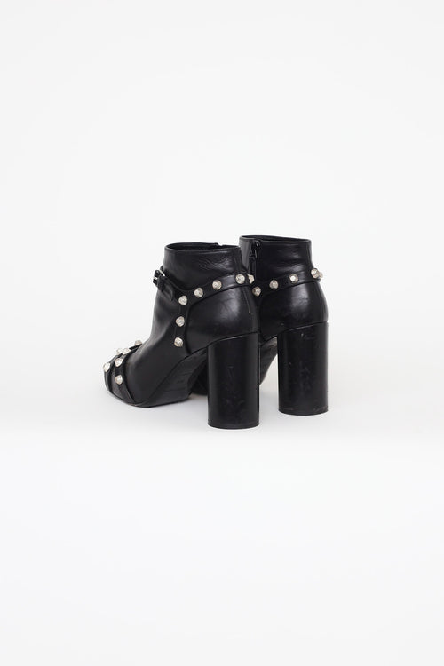 Balenciaga Black Leather Studded Boots