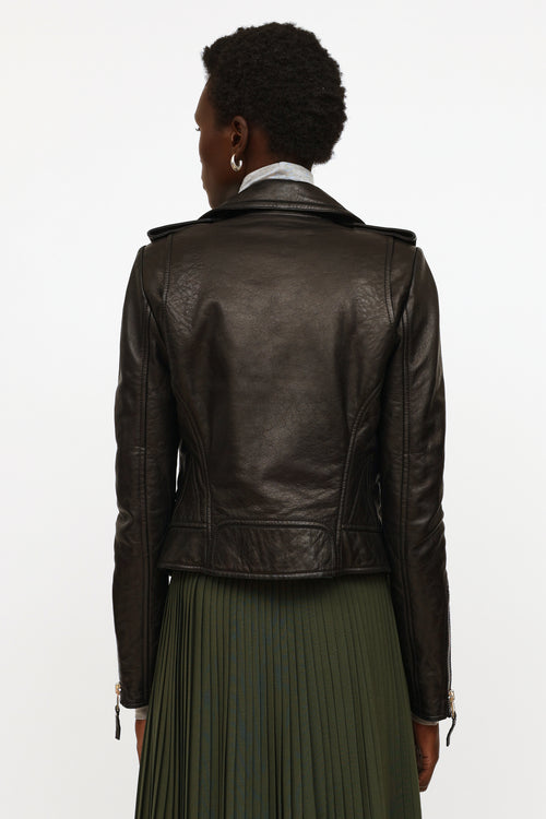 Balenciaga Black Leather Moto Jacket