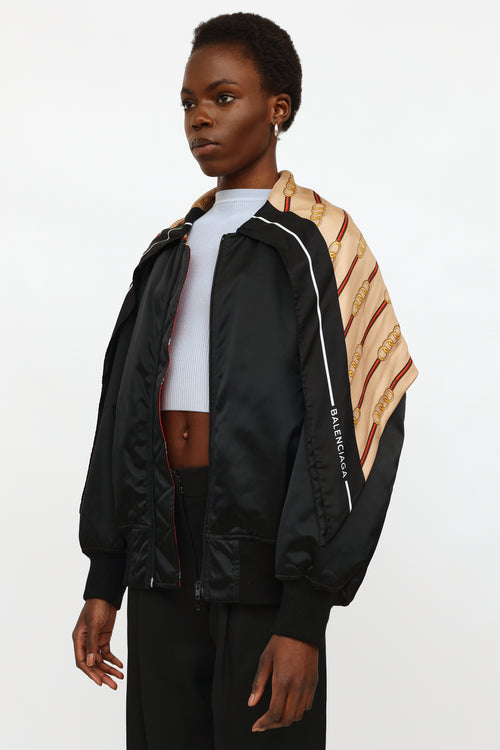 Balenciaga Black Scarf Bomber Jacket