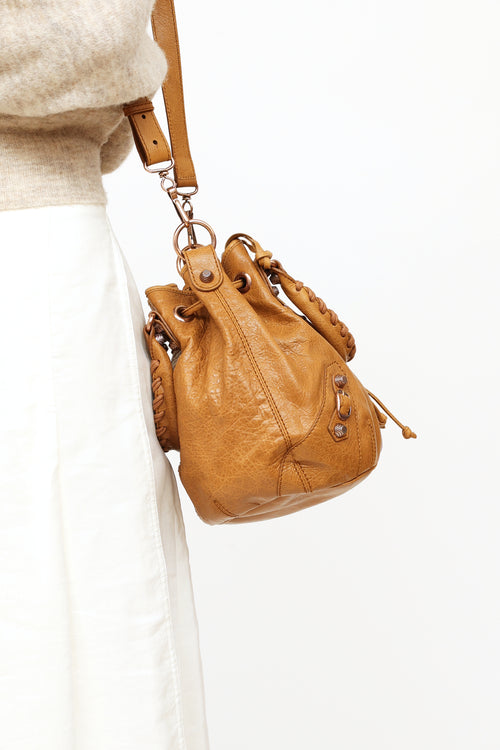 Balenciaga Brown Giant 21 Pompon Bucket Bag