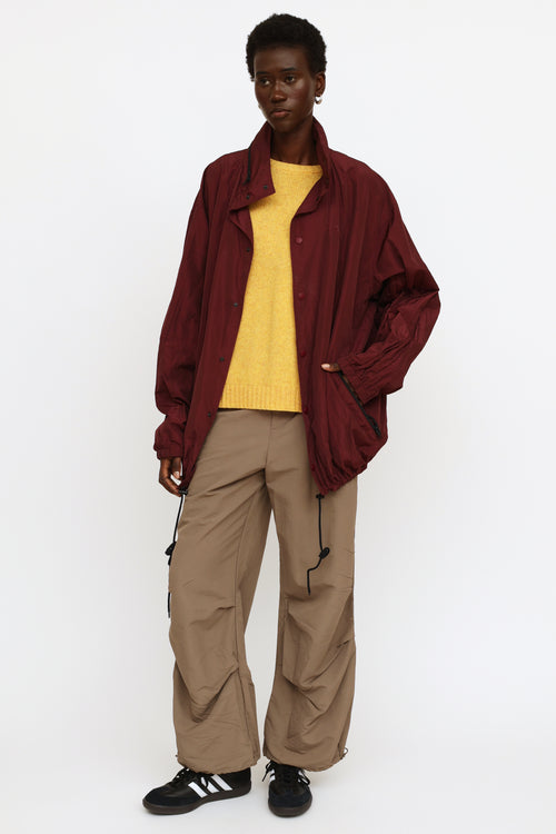 Balenciaga Burgundy Logo Raincoat