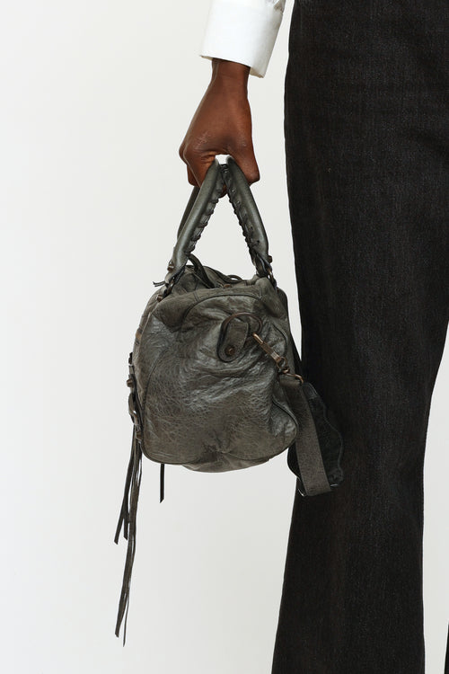 Balenciaga Grey Motocross City Bag