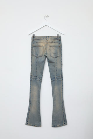 Balmain Tall Lightwash Biker Denim Jeans