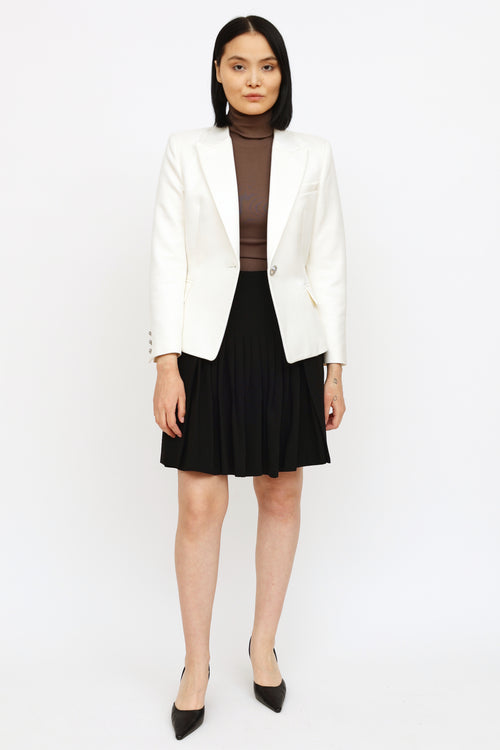 Balmain White Twill Blazer Blazer