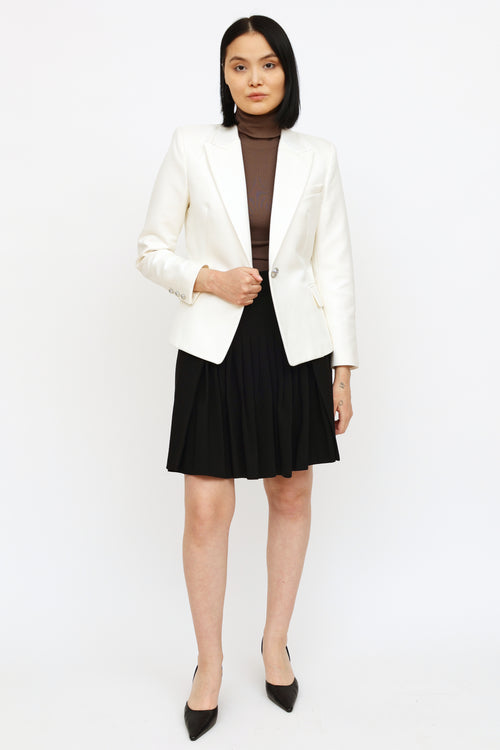 Balmain White Twill Blazer Blazer