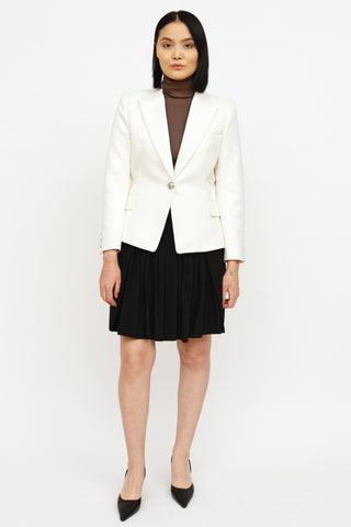 Balmain White Twill Blazer Blazer