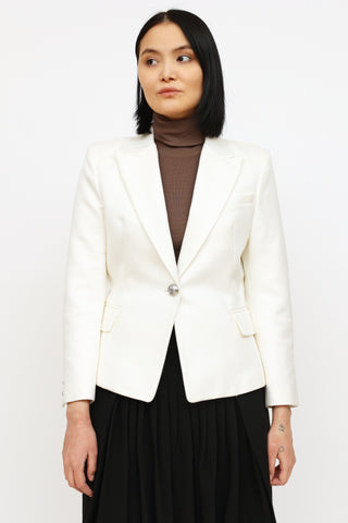 Balmain White Twill Blazer Blazer