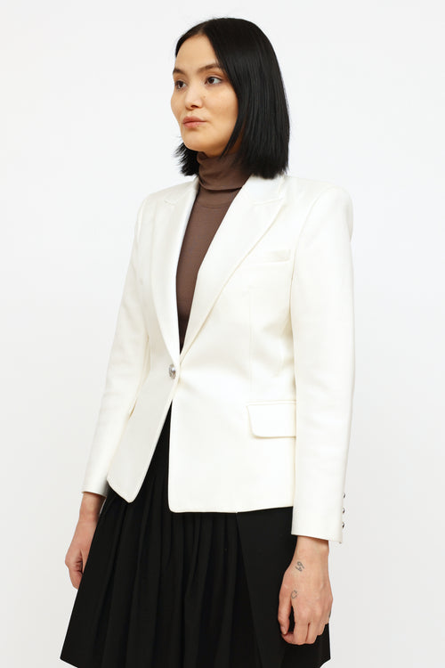 Balmain White Twill Blazer Blazer