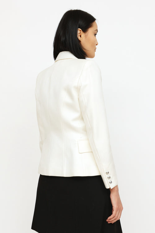 Balmain White Twill Blazer Blazer