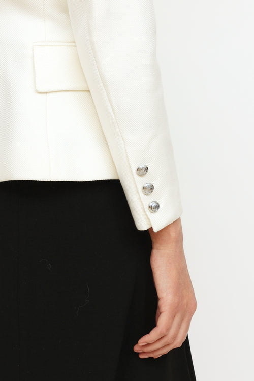 Balmain White Twill Blazer Blazer