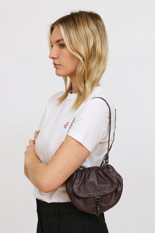 Purple Flap Shoulder Bag