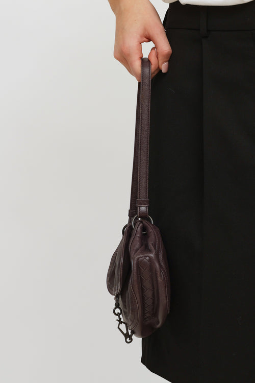 Purple Flap Shoulder Bag