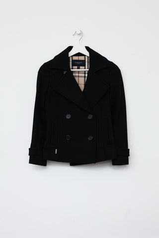 Burberry Black Wool Cropped Jacket