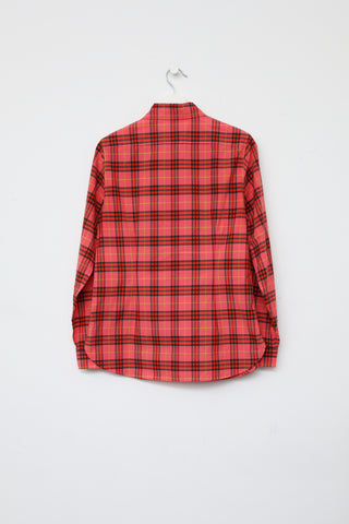 Burberry Pink Button-Up Plaid Shirt