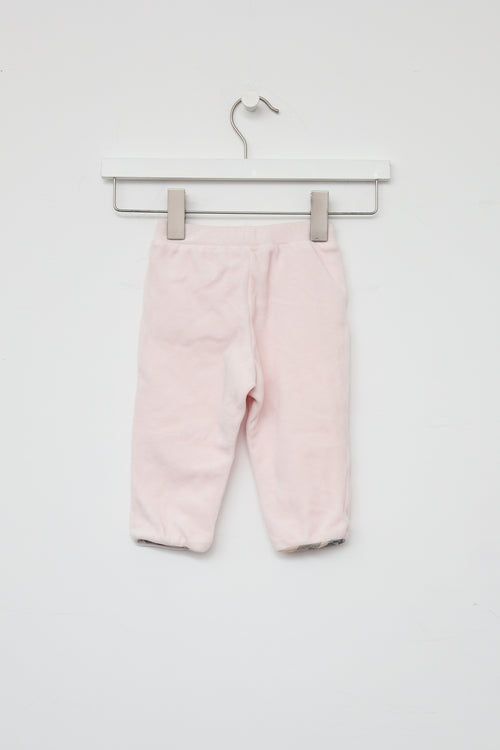 Burberry Kids Pink Velvet 2PC Tracksuit