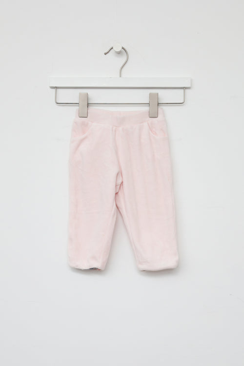 Burberry Kids Pink Velvet 2PC Tracksuit