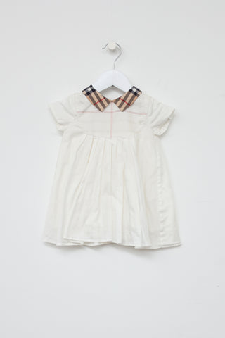 Burberry Kids White Check Dress