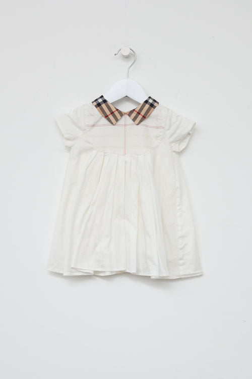 Burberry Kids White Check Dress