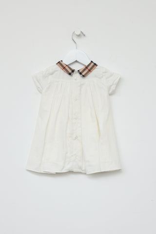 Burberry Kids White Check Dress