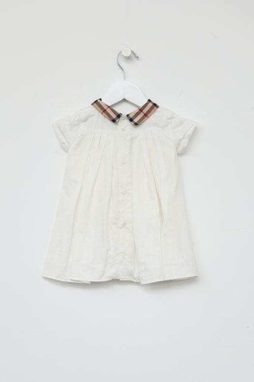 Burberry Kids White Check Dress