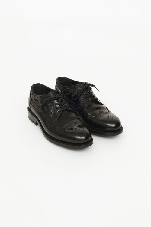 Celine Black Wingtip Oxfords