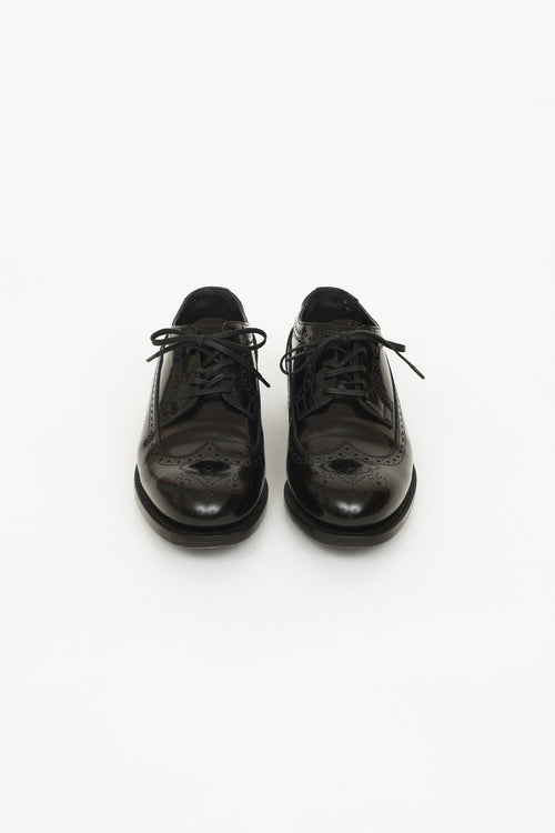 Celine Black Wingtip Oxfords