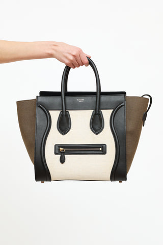 Celine Cream Olive 
Black Luggage Tote Bag