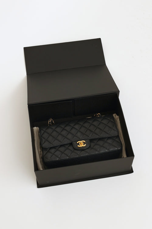 Chanel Black Caviar Medium Double Flap Bag