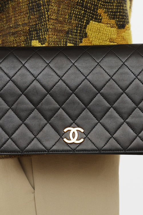 Chanel Black Lambskin Classic Full Flap Bag