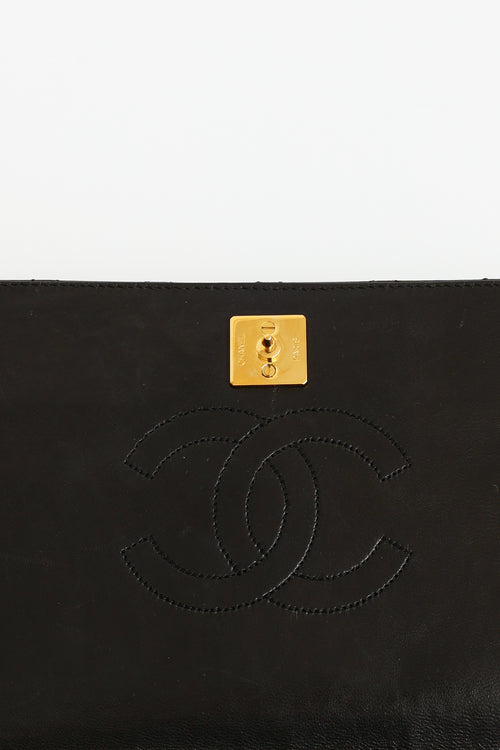 Chanel Black Lambskin Classic Full Flap Bag