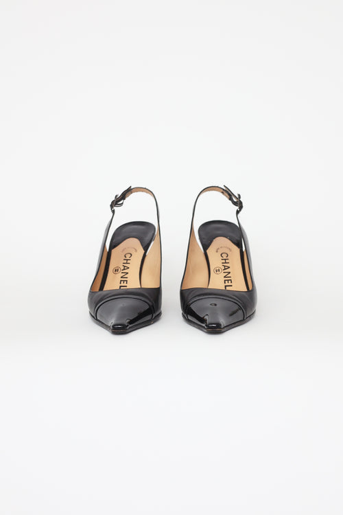 Black Patent Toe-Cap Pumps