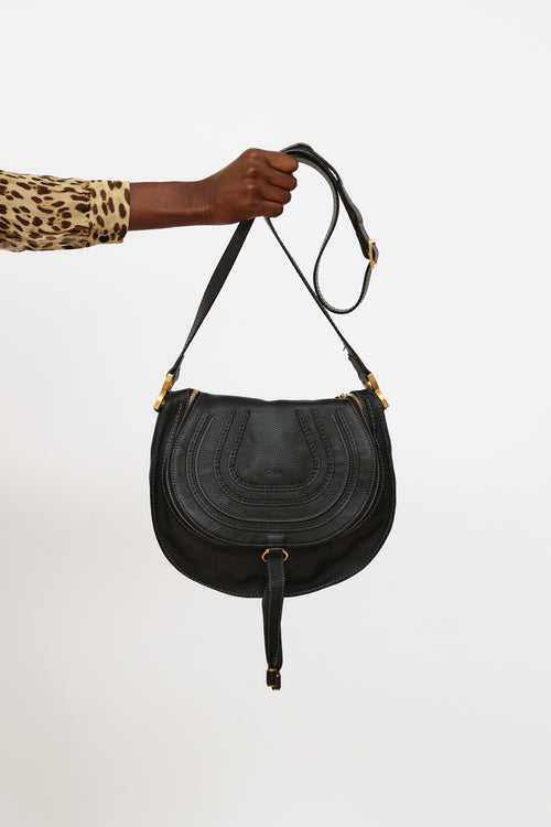 Chloé Black Leather Marcie Crossbody Bag