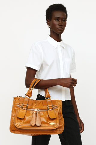  Brown Leather Bay Bag