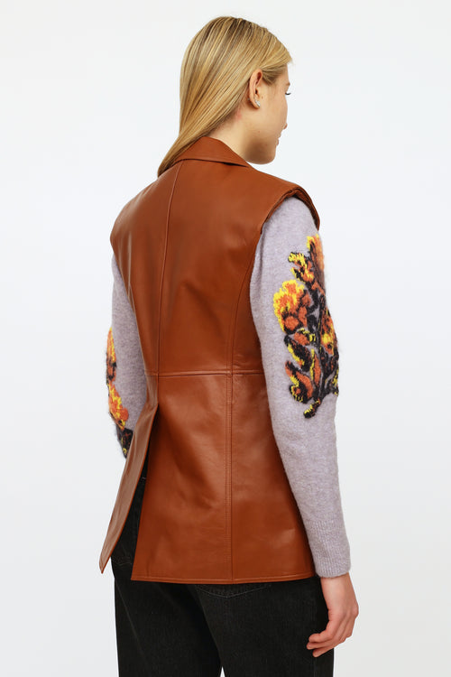 Chloé Brown Leather Buckle Vest